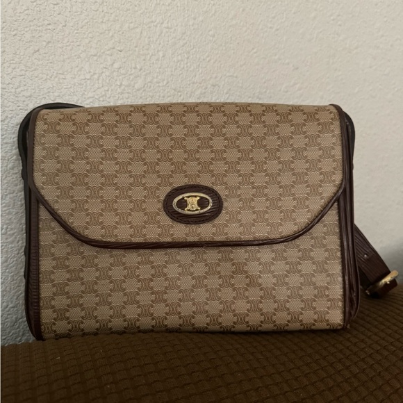 CELINE Macadam Blason Triomphe Leather Shoulder Bag - Picture 5 of 14